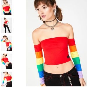 dELiA*s by Dolls Kill UNDER A LUCKY STAR CROP TOP